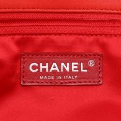 Pre Owned Chanel Red Quilted Leather Large Ultimate Stitch Flap Bag