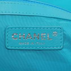 Chanel Blue Quilted Nylon Large Flap Shoulder Bag