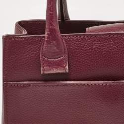Pre Owned Chanel Burgundy Leather Mini Neo Executive Shopping Tote