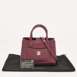 Pre Owned Chanel Burgundy Leather Mini Neo Executive Shopping Tote