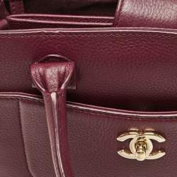 Pre Owned Chanel Burgundy Leather Mini Neo Executive Shopping Tote