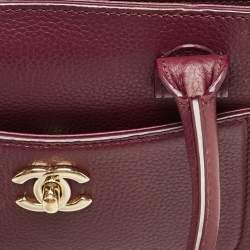 Pre Owned Chanel Burgundy Leather Mini Neo Executive Shopping Tote