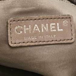 Pre Owned Chanel Metallic Grey Leather Perforated Rodeo Drive Hobo