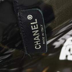 Chanel Black Vinyl Window Tote Handbag