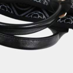 Chanel Black Printed Coated Canvas Logo Camellia Shopping Tote Bag
