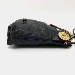 Pre Owned Chanel Black Caviar Skin Matelasse Chanel 22 Bag