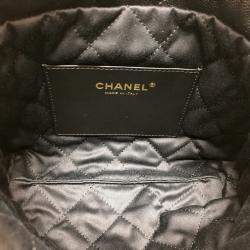 Pre Owned Chanel Black Caviar Skin Matelasse Chanel 22 Bag