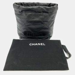 Pre Owned Chanel Black Caviar Skin Matelasse Chanel 22 Bag
