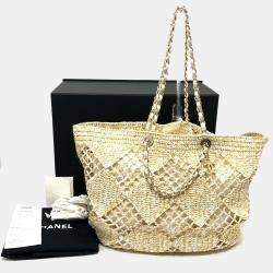 Chanel Raffia Beige Weaving Tote Bag