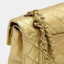 Chanel Leather Gold Matelasse 23 Coco Mark Chain Shoulder Double Bag