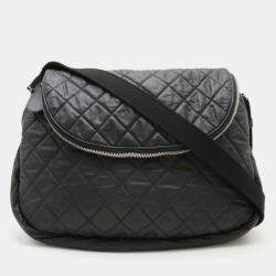 Pre Owned Chanel Quilted Nylon Leather Black Coco Cocoon Shoulder Bag