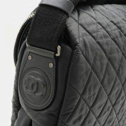 Pre Owned Chanel Quilted Nylon Leather Black Coco Cocoon Shoulder Bag