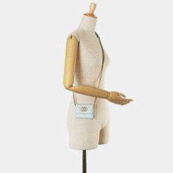 مملوكة مسبقًا Chanel Light Blue Lambskin Matelasse 19 Coco Mark Chain Wallet