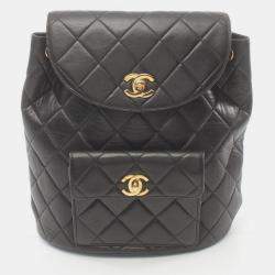 Chanel Lambskin (Sheepskin) Black Matelasse Backpack