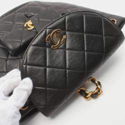 Chanel Lambskin (Sheepskin) Black Matelasse Backpack