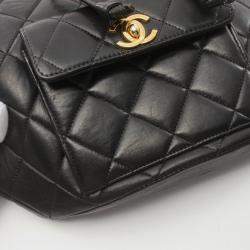 Chanel Lambskin (Sheepskin) Black Matelasse Backpack