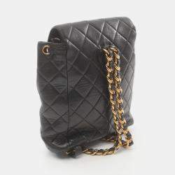 Chanel Lambskin (Sheepskin) Black Matelasse Backpack