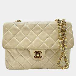 Chanel Lambskin Light Beige Gold Shoulder Bag