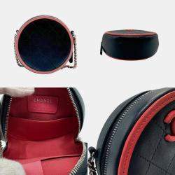 Pre Owned Chanel Leather Navy x Pink Shoulder Bag