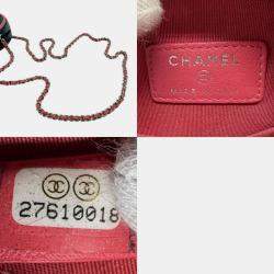 Pre Owned Chanel Leather Navy x Pink Shoulder Bag