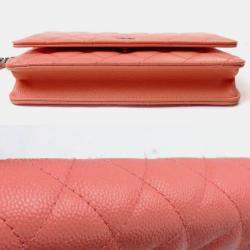 Chanel Salmon Pink Timeless Classic Chain Wallet Shoulder Bag