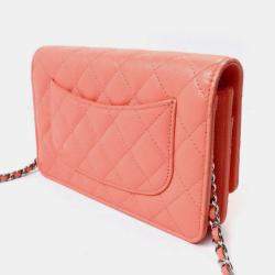 Chanel Salmon Pink Timeless Classic Chain Wallet Shoulder Bag