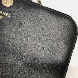 Chanel Black Velour Matelasse Rhinestone Chain Shoulder Bag