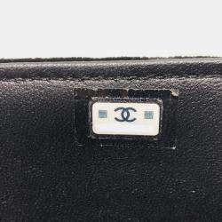 Chanel Black Velour Matelasse Rhinestone Chain Shoulder Bag