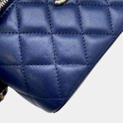 Pre Owned Chanel Navy Lambskin Vanity Chain Shoulder Bag