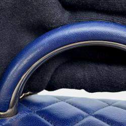 Pre Owned Chanel Navy Lambskin Vanity Chain Shoulder Bag