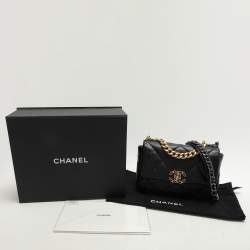 Chanel Black Quilted Leather Small 19 Flap Bag