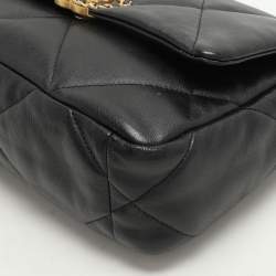Chanel Black Quilted Leather Small 19 Flap Bag
