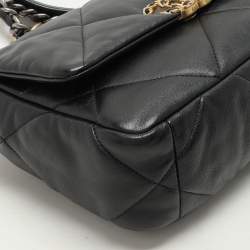 Chanel Black Quilted Leather Small 19 Flap Bag