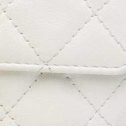 Chanel White Quilted Lambskin About Pearls Card Holder On Chain