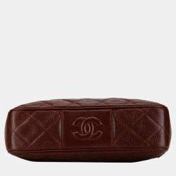 Chanel Burgundy Quilted Caviar Camera Bag