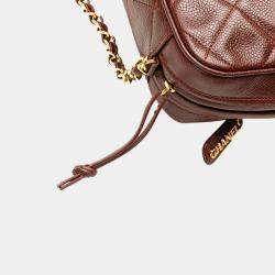 Chanel Burgundy Quilted Caviar Camera Bag