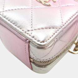 Chanel Pink/Silver Mini Metallic Lambskin Coco Punk Cube Bag