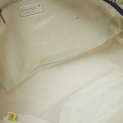 Chanel Chambray Blue/White Canvas CC Striped Shopper Tote
