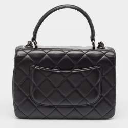 Pre Owned Chanel Black Quilted Leather Small Trendy CC Top Handle Bag