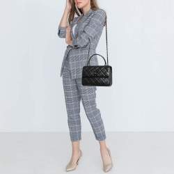 Pre Owned Chanel Black Quilted Leather Small Trendy CC Top Handle Bag