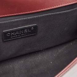 Chanel Burgundy Horizontal Quilted Leather Medium Boy Flap Bag