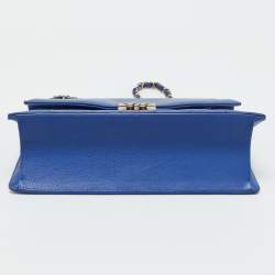 Chanel Blue Leather Chevron Medium Coco Envelope Flap Bag