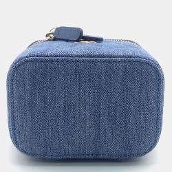 Pre Owned Chanel Denim Vanity Golden Ball Crossbody Bag