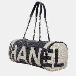 Pre Owned Chanel Camelia Print Coated Canvas Bowling Bag