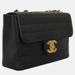 Pre Owned Chanel Vintage Caviar Jumbo Flap Bag
