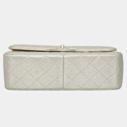 Chanel Metallic Perforated Jumbo Classic Double Flap Bag