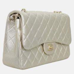 Chanel Metallic Perforated Jumbo Classic Double Flap Bag