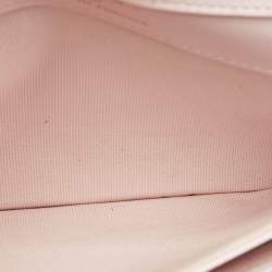 Chanel Light Pink Quilted Caviar Leather CC Wallet On Chain