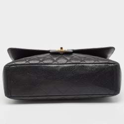 Chanel Black Quilted Caviar Leather Maxi Classic Single Flap Bag