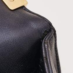 Chanel Navy Blue Cube Embossed Leather Medium Boy Flap Bag